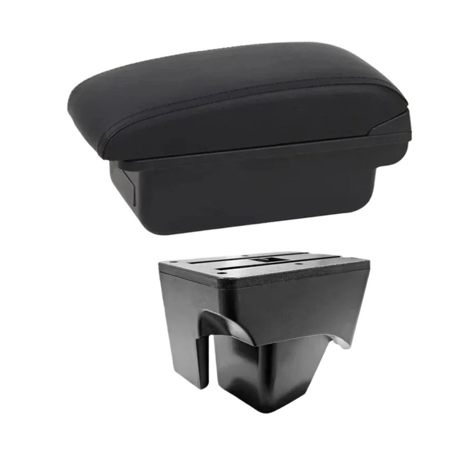UMDJJU For VW For TERA 2025 Leather Arm Rest Center Car Armrest Interior Modification Box Console Storage USB Car Centre Console Armrest Box(B1 Black Line)