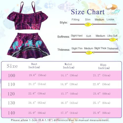 Image of Jurebecia Girls Princess Bathing Suit for 2-Piece Swimsuit Kids Bikini Set Princess Swimwear Ruffle Adjustable Strap Tankini Summer Beach Pool Party Swim Suit Size 4T 3-4 Years