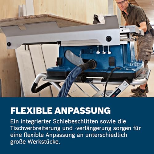 Bosch Professional Tischkreissäge GTS 10 XC (Sägeblatt-Ø: 254 mm, Sägeblattbohr-Ø: 30mm inkl. Absaugadapter, Parallelanschlag… – Ansicht 5