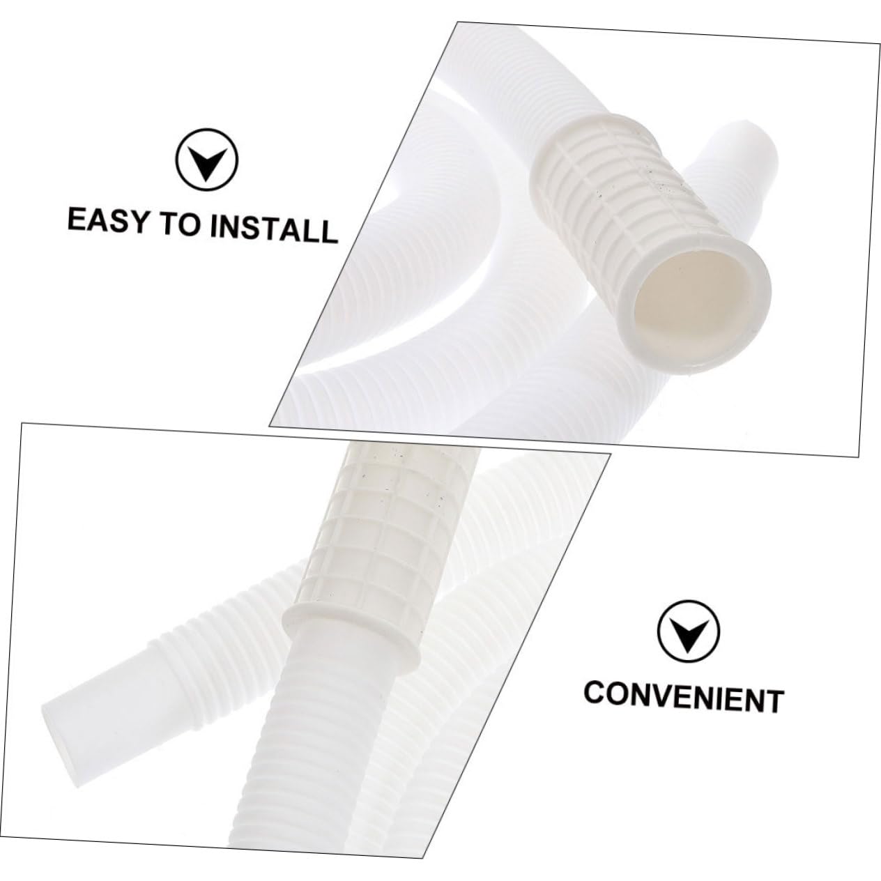 iplusmile Tubo Scarico Condensa per Condizionatore Bianco in Pe e Abs Flessibile con Fascette, Resistente e Mantiene Pulizia, per Unità Esterne