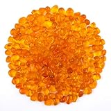 Glass Stones, 1Lb/460g Irregular Sea Glass Pebbles Non-Toxic Artificial Crystal Stones for Vase Filler/Aquarium Decoration/Gems Displaying/Wishing Bottle Making, Orange