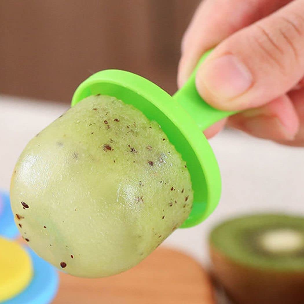 Molde para Helados de Silicona, Moldes para Polos Reutilizables, Mini Moldes para Paletas, Moldes de Hielo Caseros con Palitos y Tapas de Colores, Verde