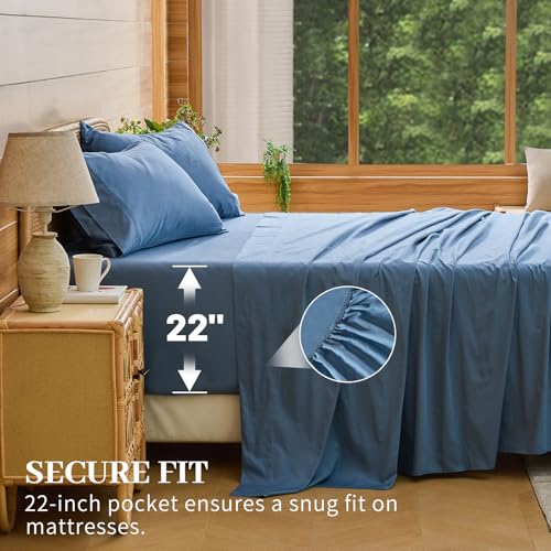 Image of Bedlifes 1000TC Egyptian Cotton Queen Sheets, 4Pcs 18-24 inch Extra Deep Pocket | Cooling & Breathable, Ultra Soft, Hotel Comfort, Sateen Weave, OEKO-TEX Certified, Easy-Care Machine Washable