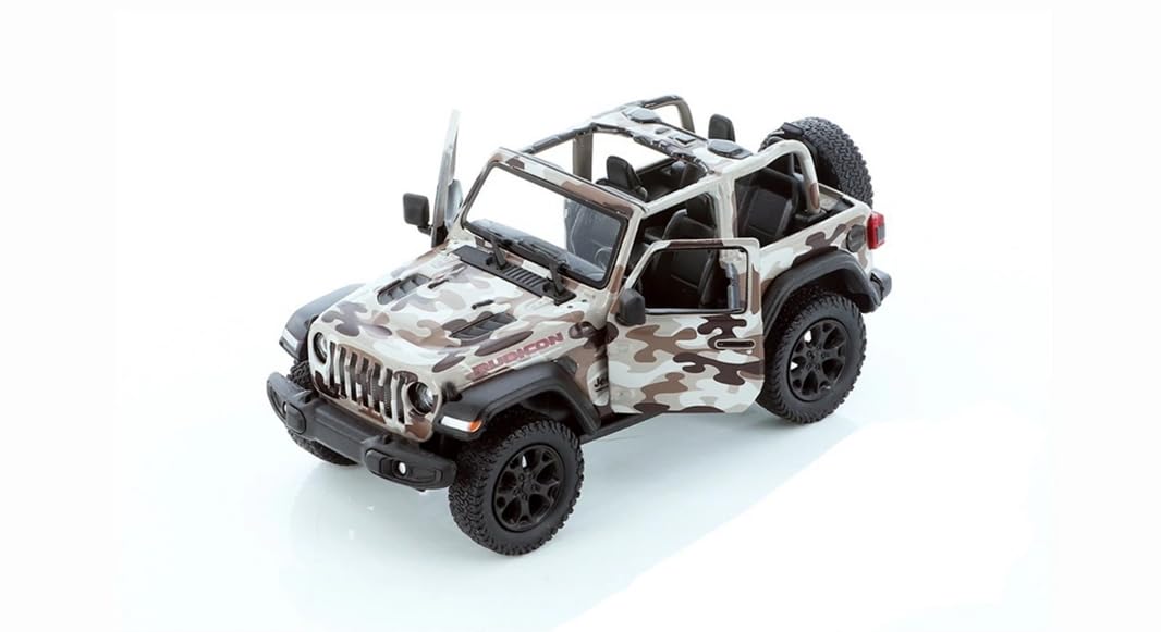 KiNSMART - Jeep Wrangler Rubicon Off Road 4x4 5 inch 1:34 Scale Die Cast Model Replica Toy Car (Silver Opentoy) — view 3