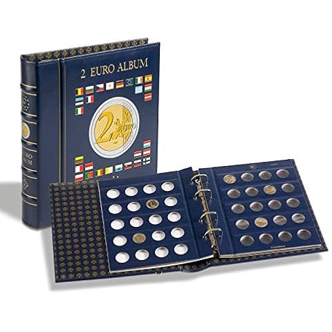 Leuchtturm 341017 Vista Münzalbum für 80 2 Euro Münzen - inkl 4 Vista Münzblätter für 80 Sammlermünzen - Schutzkassette Cover