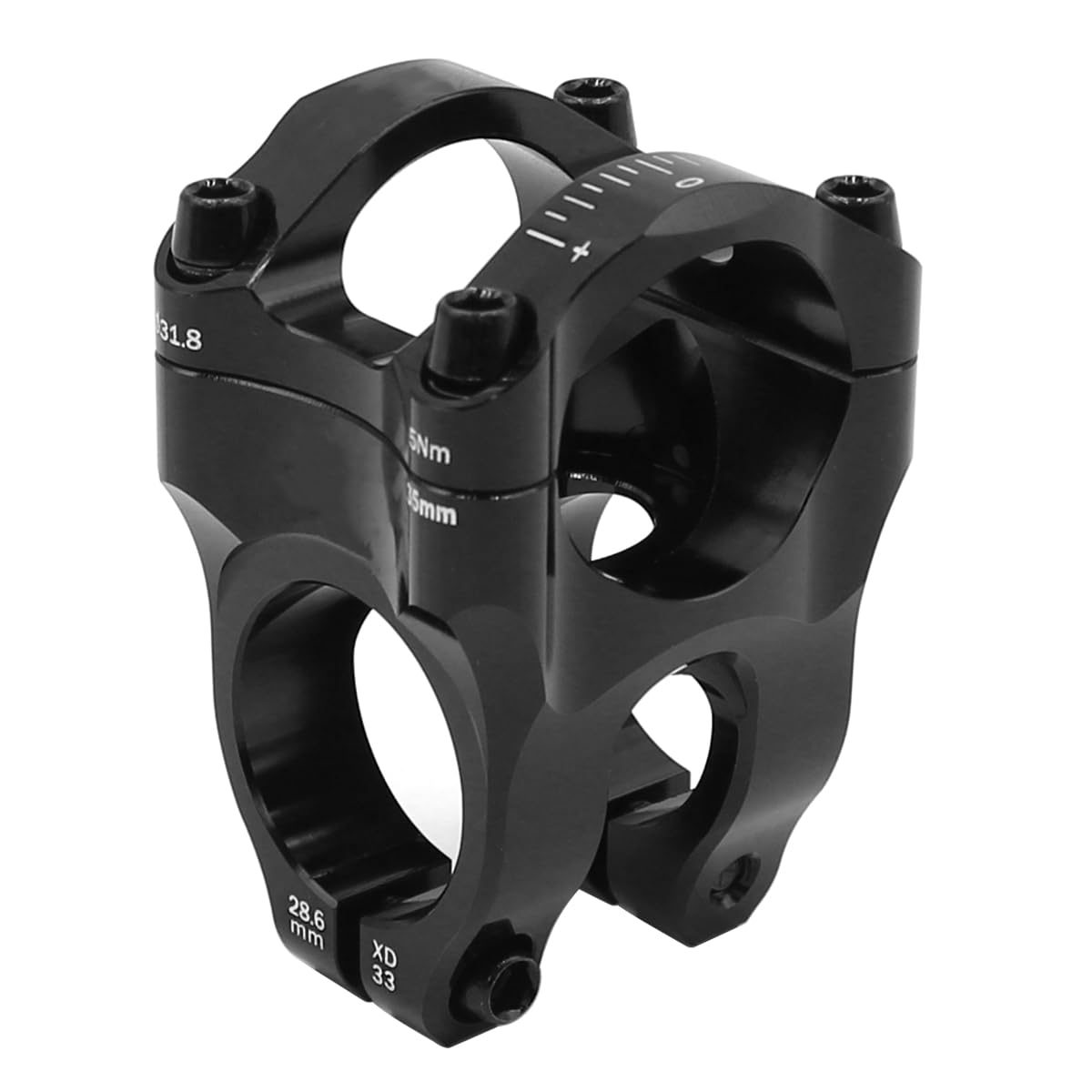 Gurtt Mountain Bike Stem Handlebar 35mm for Improved Control and Comfort, Aluminium Alloy, Compatible with Most Bikes (Black)