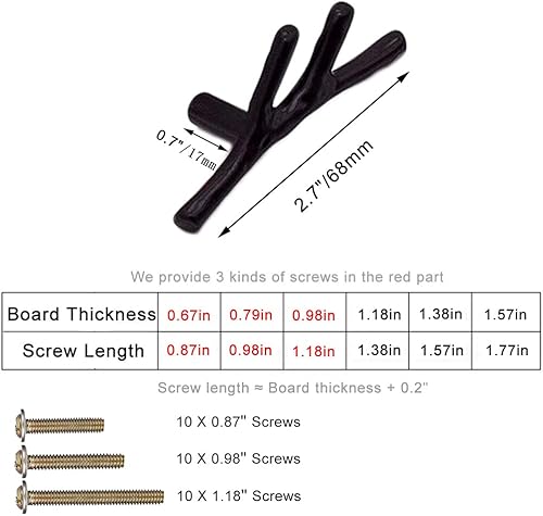 Miniatura 2 de 10 pomos vintage de rama de árbol para gabinete, manija de cajón de aleación de zinc de un solo agujero, para casa de campo, cabaña, casa de