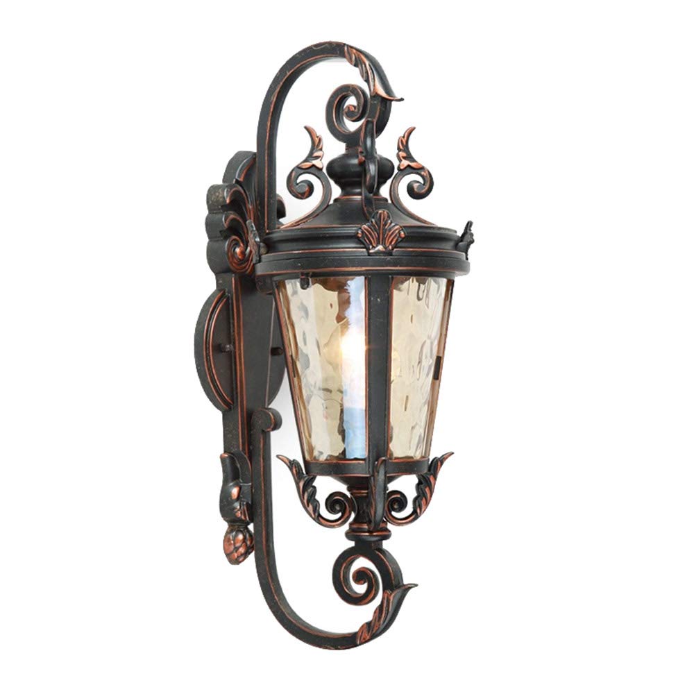 Applique européenne E27 rétro à large diffusion lumineuse en verre pour porte extérieure