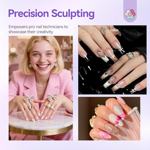 Image of SAVILAND Nail Art Sculpture Pen: 3PCS Sculpting Nail Art Tools Solid Builder Gels Dual-Head 3D Gel Pen Nails Dotting Tool 3D Sculpting Gel Nails Art Design Tools for Salon Home DIY