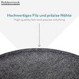 Rubberneck Zestaw 8 antypoślizgowych poduszek filcowych, okrągłe, poduszki na krzesło z antypoślizgowymi wypustkami, ciemnoszare