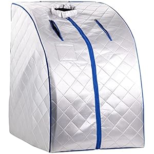 Newgen Medicals Mini Sauna: Portable Infrarot-Sauna mit Fußheizung, 4 Carbon-Heizern, Sitz, 1050 W (Zelt-Sauna)