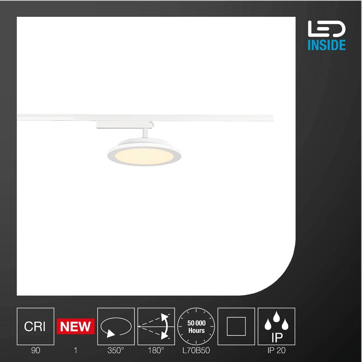 SLV PANEL TRACK LED-Spot 3000K 18W 1800lm weiß Decken-Strahler Schienensystem