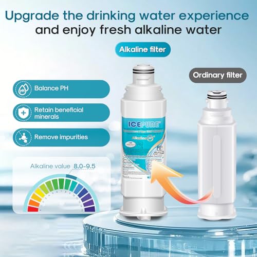 Image of ICEPURE Alkaline DA97-17376B Refrigerator Water Filter Replacement for Samsung HAF-QIN /EXP, DA97-08006C, WD-F45, WS645A RS27T5200SR RS22T5201SR RF28R7201SR RF32CG5400SR RF23M8070SG, Enhances PH, 2Pack