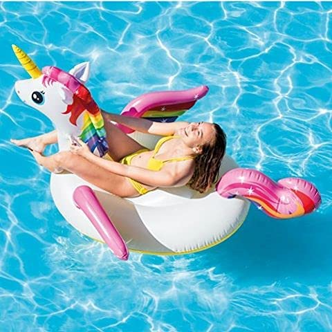 Image of MAJIK Inflatable Unicorn Pool Float for Kids and Adults Water Play Centre for Pool Party Unicorn Water Ride-On for Summer Fun Pack of 1