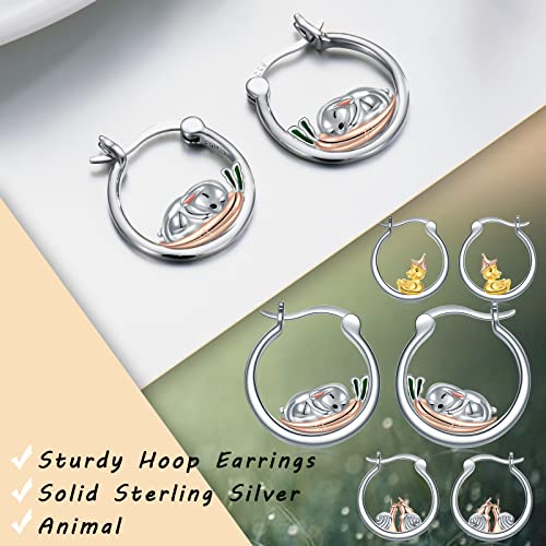 Rabbit Hoop Earrings Christmas Gift For Women 925 Sterling Silver Easter Rabbits Earrings Cute Bunny Jewelry Dainty Gifts For Teens Girl Grand Daughter #TOP4