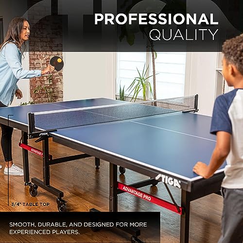 Image of STIGA Advantage Series Indoor Ping Pong Table, Foldable Table Tennis Table - 13, 15, 18, and 25mm Tabletops - Quickplay 10 Minute Assembly - Playback Mode - Recreational- to Tournament-Level