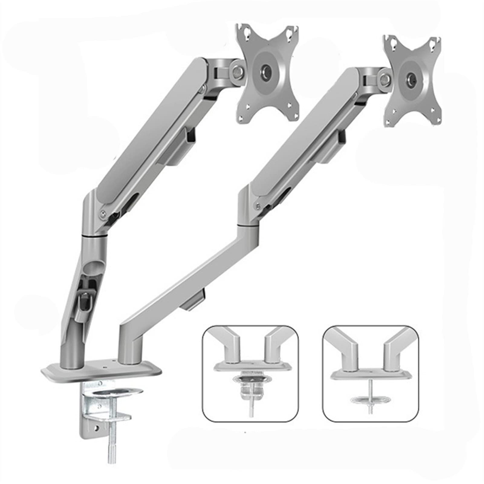 Aioneer Monitor Arm 17-30" Double Monitor Desk Holder Arm, Gas Spring Full Motion Lcd Dual Monitor Mount, Mount 75X75 100X100Mm, Holds Up To 19.8Lbs/Arm Monitor Mount Arm-C