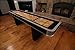 Atomic 9’ Shuffleboard Table with Poly-Coated Playing Surface for Smooth, Fast Puck Action and Pedestal Legs with Levelers for Optimum Stability and Level Play