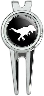 GRAPHICS & MORE Dinosaur Tyrannosaurus Rex Black White Golf Divot Repair Tool and Ball Marker