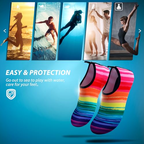Image of SIMARI Water Shoes for Women Men Swim Aqua Socks Beach Pool Essentials Barefoot Surf River Boat Kayak Sea Yoga Sand Exercise Sport Accessories Breathable Quick-Dry Adult Youth Kid Size SWS001