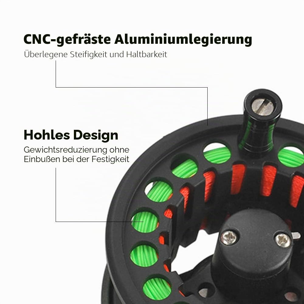 Lixada Fliegenrolle großer Spulenkern,2 + 1BB Große Laube Fliegenrolle Leichte CNC gefräste Aluminiumlegierung Fliegenrolle mit Schnur