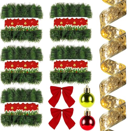 GardenNow 3 Pack 150FT Christmas Garland for Holiday Decoration, Christmas