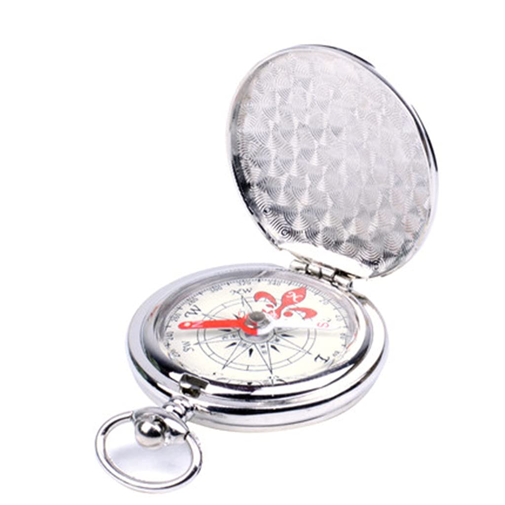 Reloj De Bolsillo Brújula Abatible Brújula De Navegación Portátil para Senderismo Luminoso En La Oscuridad Navegación Brújula De Coche Llavero