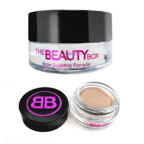 The Beauty Box Brow Sculpting Pomade, Smudge-Free, Waterproof Eyebrow Pomade, Fill and Texturize, 7 shades, 4g. (Blonde)