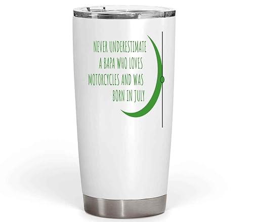 Motorcycle-themed Gift for Dada Celebrating August - Father's Day Present, & Multicolor 20 Oz White Stainless Steel Fat Tumbler