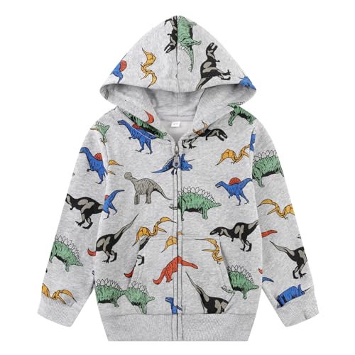 Image of Toddler Zip Up Hoodie Sweatshirt Fall Clothes Boys Jacket With Hood 2-7 Years