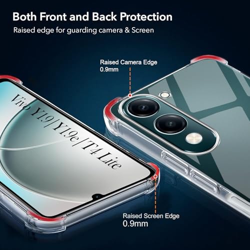 Image of Jkobi Shockproof Crystal-Clear Back Cover for Vivo Y19 | Vivo Y19e | Vivo T4 Lite (Anti Yellow Case | Drop & Camera Protection | Hard Polycarbonate)