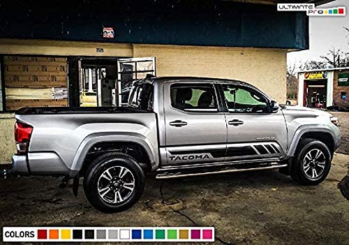 Bubbles Designs 2X Side Door Stripes Decal Sticker Graphic Compatible With Toyota Tacoma 2004 - Present (17B) #TOP4