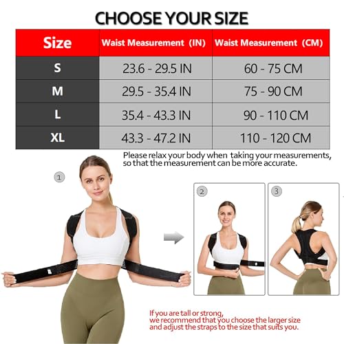 Back Brace Posture Corrector, Posture Corrector Men Women, Back Straightener Posture Corrector, Adjustable Lumbar Spine Corrector Strap, Relief Pain from Upper Back Shoulders Neck for Women Men (S) - Image 5