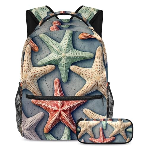 Sac à dos Sea Starfish 41 cartable esthétique grand volume avec trousse école garçons filles