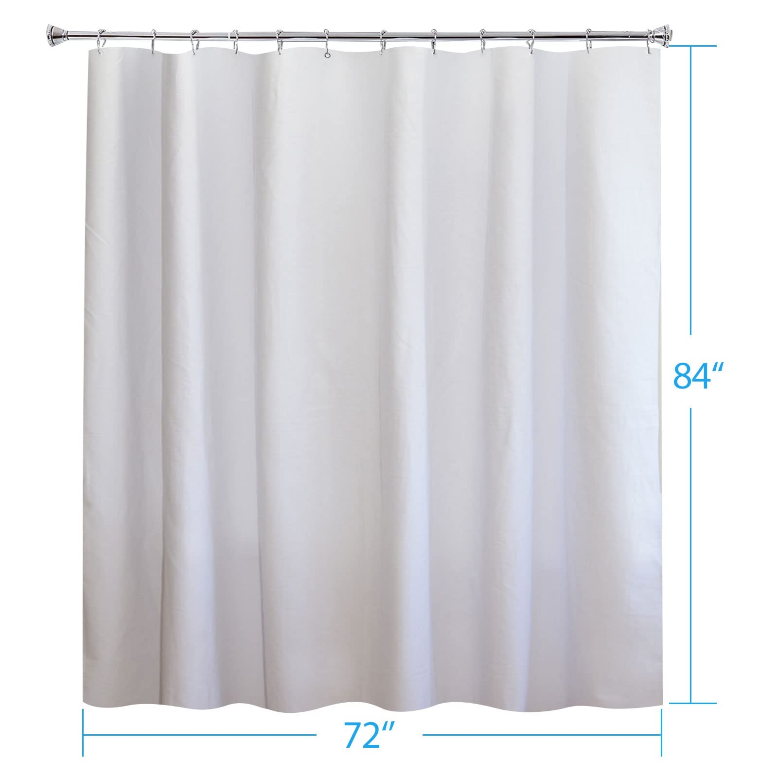 YISURE Rideau de douche extra long en coton, 213 cm, blanc texturé, très résistant, imperméable pour salle de bain, hôtel, luxe, lavable, 183 x 213 cm