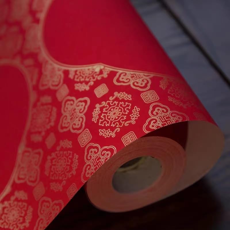 Antytetyczny, noworoczny dwuwiersz na drzwi, 1 rolka wiosenny dwuwiersz papierowy DIY dwuwiersz czerwony papier Sa Jin papier Xuan decoupage papier ryżowy chiński papier do kaligrafii pisanie dwuwiers