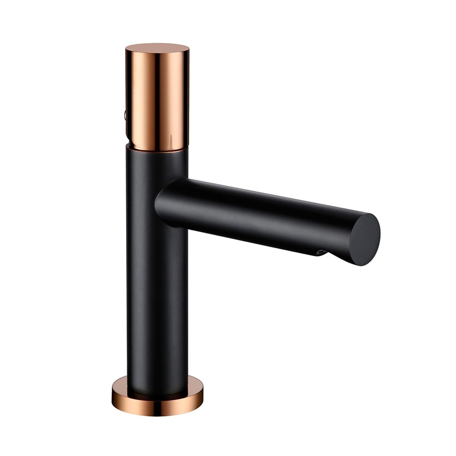 Mitigeur évier noir et or rose en laiton robinet de salle de bain design monotrou eau chaude froide