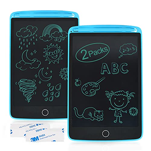 2 Packs LCD Writing Tablets for Kids, Drawing Doodle Board 8.5 Inch Electronic Graphics for Children, Portable Digital eWriter Blue+Blue