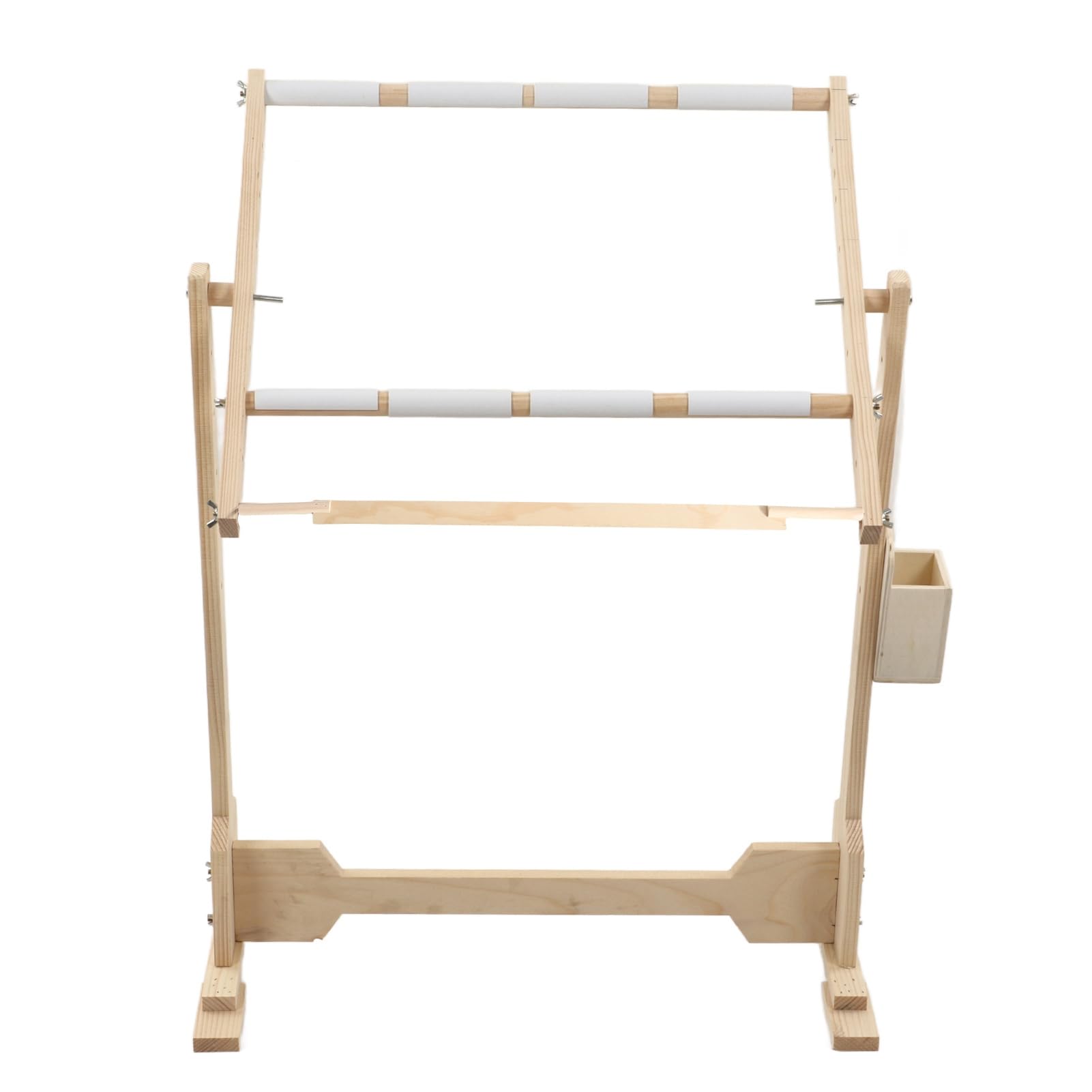 Cadre de Broderie sur Pied 100cm Réglable en Hauteur, Support de Sol pour Tapisserie et Point de Croix en Bois avec Rotation à 360°