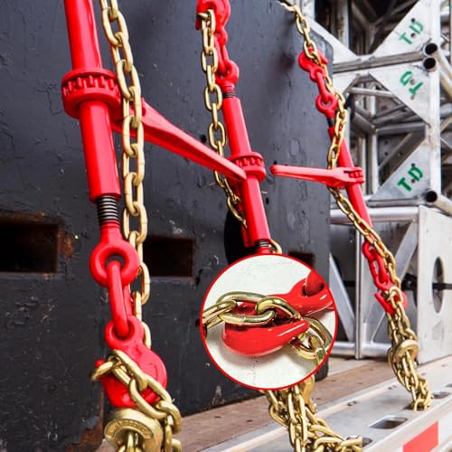 Htata Prep CHAIN BINDER 5/16-3/8 KIT-2 Chain Binder Kit 5/16In -3/8In Grade 70 And 5/16"×10Ft Chains Includes Ratchet Load Binders Lbs Working Strength (2) Binders And (2) G70 5/16In Chains thumb #6