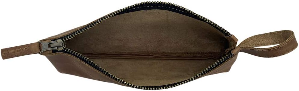 Hide & Drink, Carry-On Toiletry Bag, Pen and Pencil Case, Cable Organizer, Storage for Utensils, Travel Essentials, Full Grain Leather, Handmade, Single Malt Mahogany