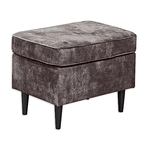 Stella Trading Oskar Repose-Pieds rembourré, Stone – Tabouret rembourré Vintage pour Fauteuil, canapé et canapé – 63 x 43 x 42 cm (l x H x P)