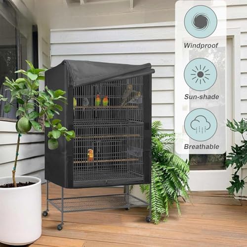 Housse de cage pour oiseau imperméable et bâche de nuit ajustable - 3