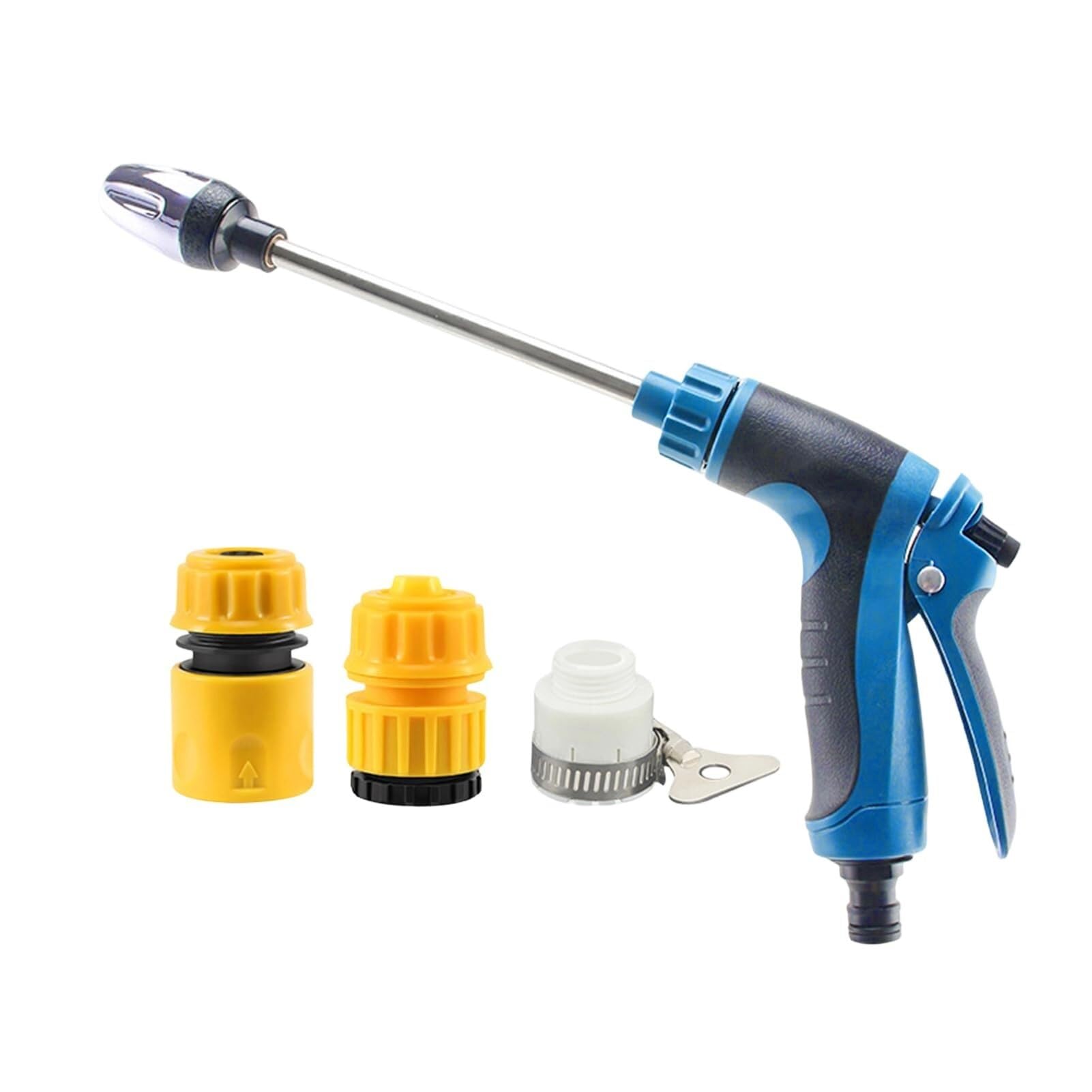 Lkvent Blue Multi Function Pressure Washer Heavy Duty Garden Hose Nozzle With 360° Rotating Nozzle, For Patio Cleaning(,C)