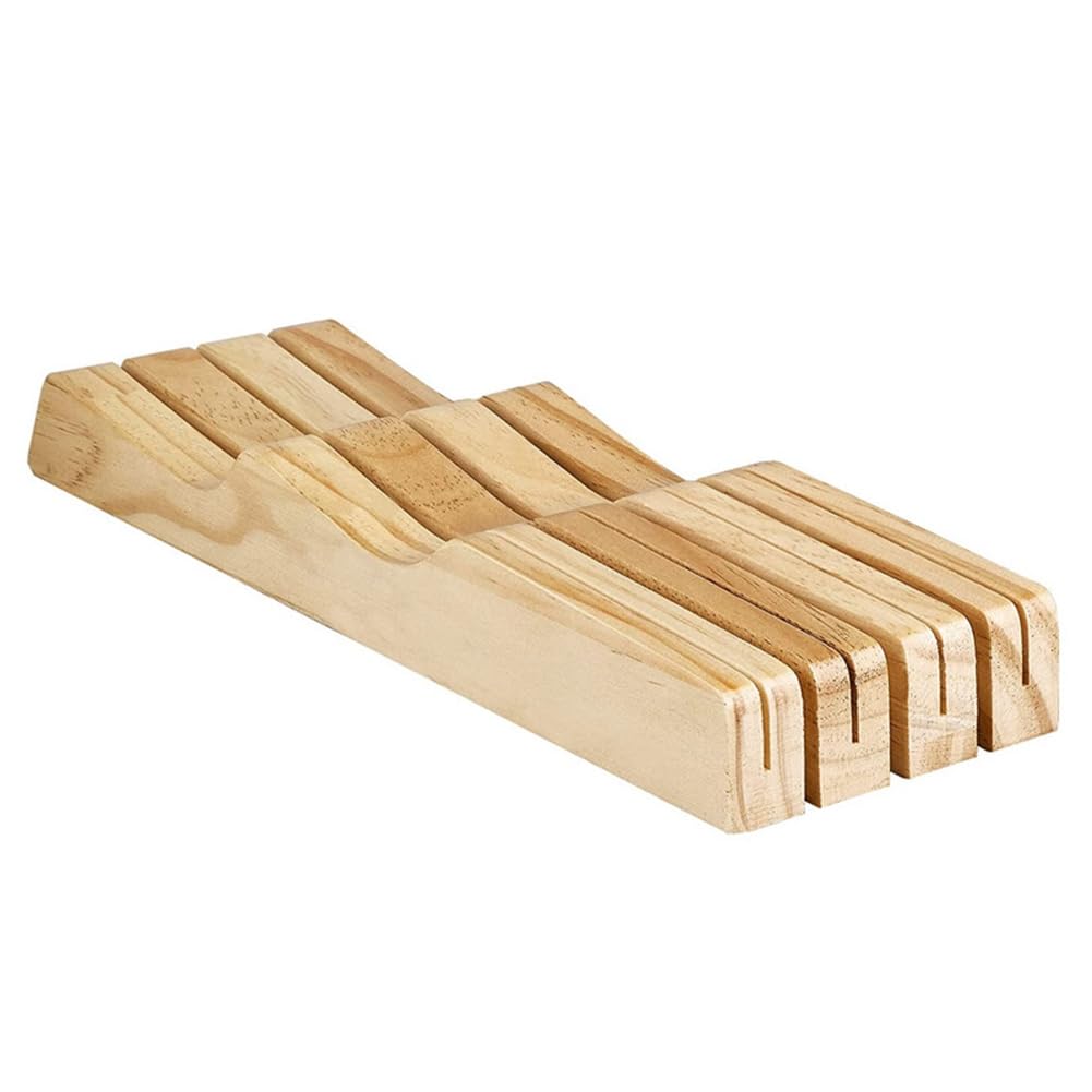 Akfldms Wooden Knife Storage Box Kitchen Drawer Knife Holder Block Base Support Rack Wood Support