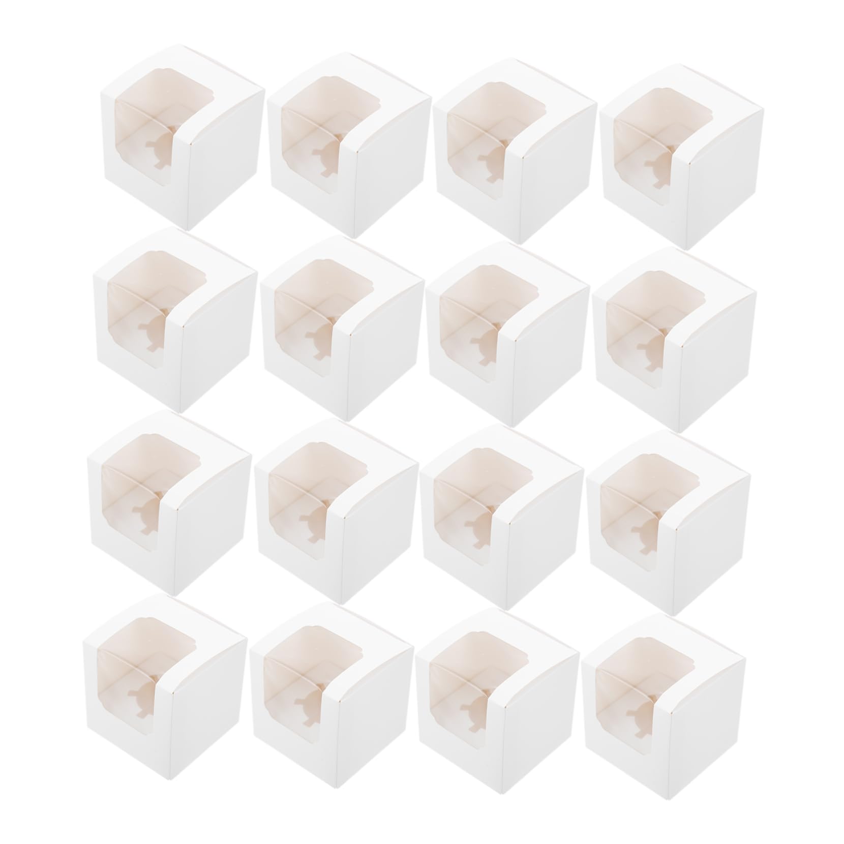SOLUSTRE 20pcs Kraft Cupcake Boxes with Inserts and Window Individual Cupcake Holders for Cookies Pastries Birthday Wedding and Elegant Portable Packaging for Desserts