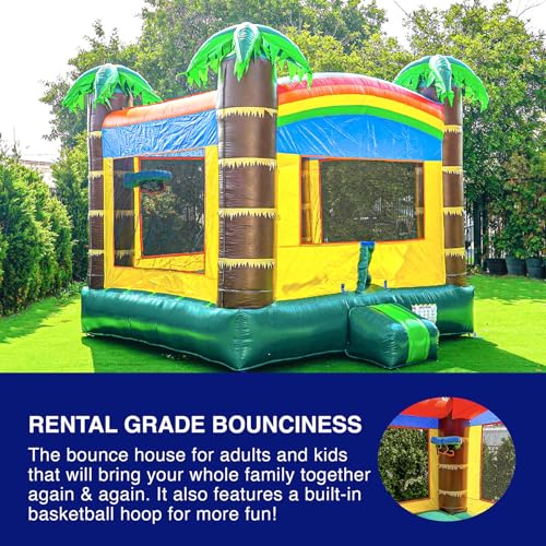 JumpOrange Safari Bounce House Inflatable for Kids and Adults (with Blower), Commercial Grade, Basketball Hoop, Birthday Party, Rental Quality, Backyard Home, Outdoor Indoor Use, Moonwalk Bouncy House - Image 6