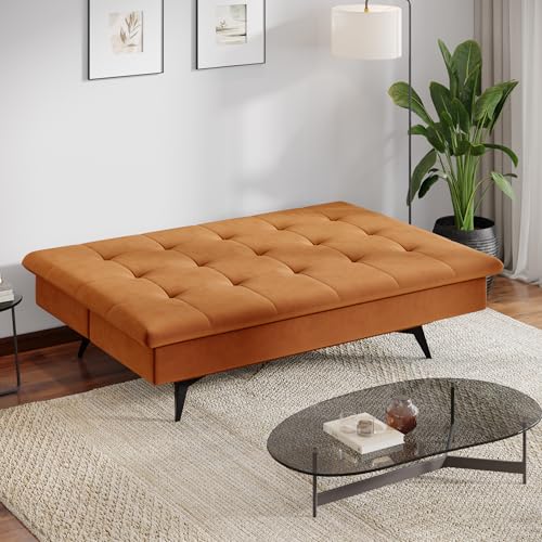 Image of Wakefit Flexia Sofa Cum Bed - Three Seater - Velvet Series Amber