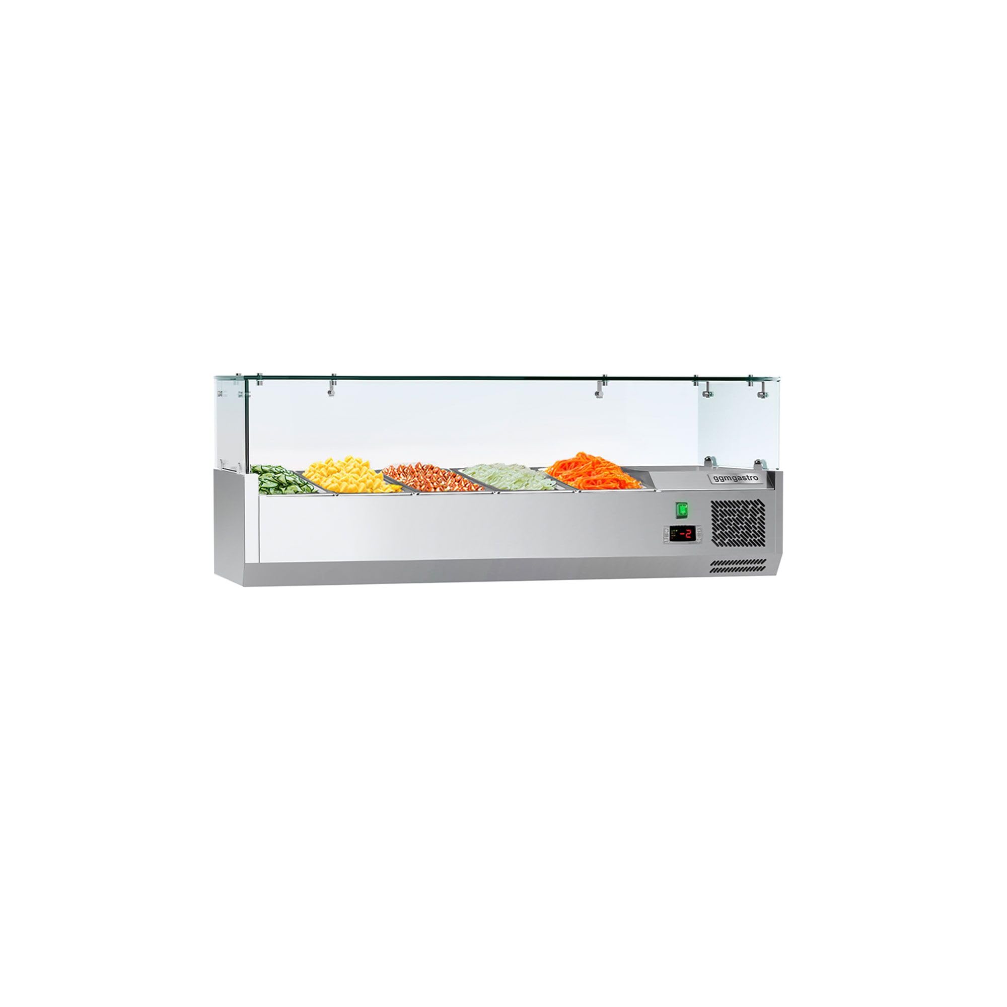 GGM Gastro | AGG123ND#07 | Kühlaufsatzvitrine ECO - 1200x335mm - 5x GN 1/4