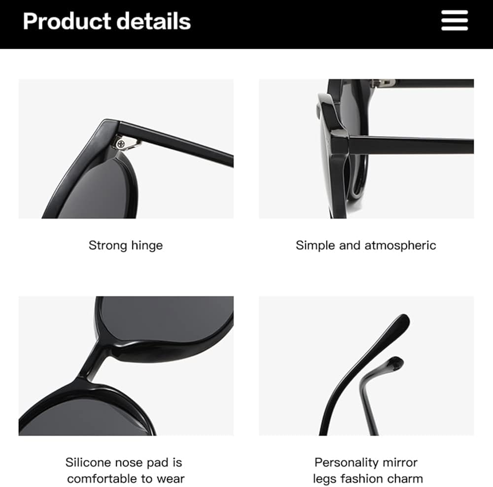 Miniatura 7 de JOVAKIT Retro Round Polarized Sunglasses for Women Men Vintage Classic Fashion Ultralight Frame UV400 Protection Sun Glasses